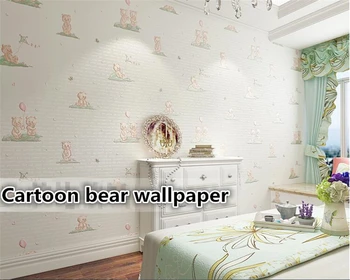 beibehang Обои для детской комнаты мультяшный медведь экологически чистые виниловые стены из нетканого материала 3d настенная роспись обои для домашнего декора