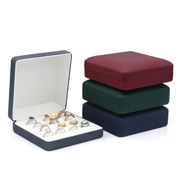 Портативная маленькая шкатулка для ювелирных изделий, Модные коробки-органайзеры для колец, Подарочная коробка для хранения серег, упаковка, однотонная витрина для ювелирных изделий