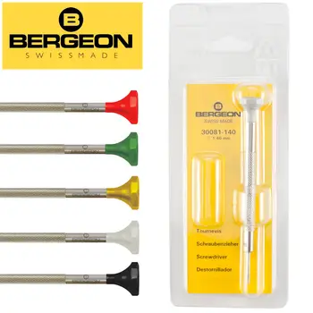BERGEON 30081 Эргономичная Отвертка С плоской головкой, Инструменты для Часовщиков из нержавеющей Стали, Швейцарские