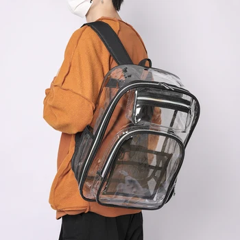 Многофункциональная школьная сумка из прозрачного ПВХ, сумка для книг, женские рюкзаки большой емкости, подростковый рюкзак для колледжа, спортивные рюкзаки для спортзала