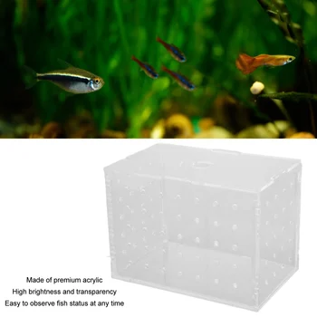 Коробка Для Разведения Рыбы Высокопрозрачный Акриловый Инкубаторный Резервуар для Инкубаторов с Присосками для Детенышей Рыб Shrinp Clownfish