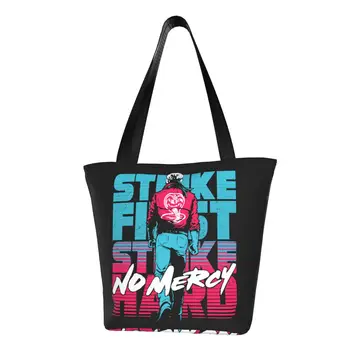 Сумка для покупок Cobra Kai Tote Karate Kid Strike First Strike Hard No Mercy Холщовая сумка для покупок через плечо, сумка большой емкости