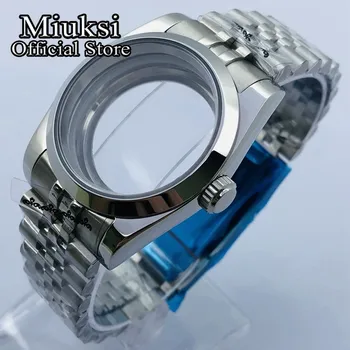 Miuksi 36 мм/40 мм сапфировое стекло серебряный корпус часов подходит для NH35 NH36 ETA2824 2836 Miyota8205 8215 DG2813 3804 Механизм PT5000