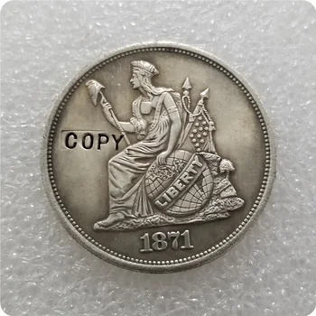 КОПИЯ-РЕПЛИКА 1871 года (50C) Индийский головной убор с рисунком в полдоллара КОПИЯ монеты