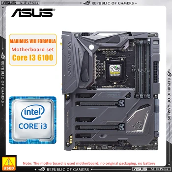 Комплект материнской платы LGA 1151 ASUS MAXIMUS VIII FORMULA + i3 6100 Использует набор микросхем Intel Z170 для поддержки Core i7 i5 i3 Republic of Gamers