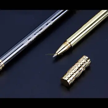 Латунная шариковая ручка в стиле ретро, гелевая шариковая ручка ручной работы, карманная ручка EDC, фирменная ручка для мальчиков и девочек