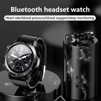 Hi-Fi Стерео TWS Bluetooth наушники 2-в-1 Комбинированные Умные часы для мужчин / Женщин с напоминанием / отклонением вызова и воспроизведением музыки для Android iOS