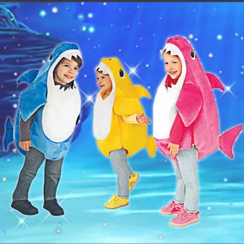 Детская Семейная одежда с акулами для малышей, унисекс для мальчиков и девочек, детские костюмы для косплея животных на Хэллоуин