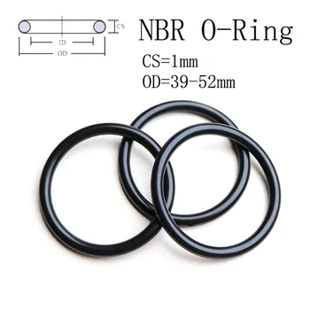 100 Штук OD 39-52 мм CS 1 мм NBR Резиновая Масляная Уплотнительная прокладка Уплотнительное кольцо