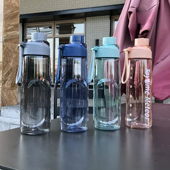 Летняя студенческая пластиковая спортивная бутылка для воды Мужская бутылка для воды Большой емкости Женская чашка для фитнеса Портативные бутылки для воды на открытом воздухе