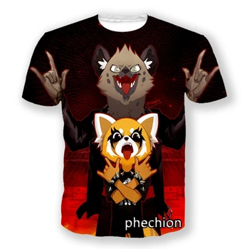 мужская футболка с 3D принтом phechion Aggressive Retsuko, женская футболка в стиле хип-хоп, модная одежда унисекс, поставщики модной одежды для Drop Shipper A240