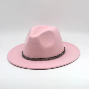 Осень 2021 Фетровая Фетровая шляпа Женская Мужская шляпа Шляпы Панама Женская Шляпа в европейском американском стиле Вводная Часть Имитирует Мужские широкие поля