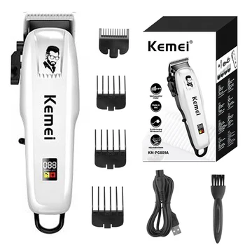 Перезаряжаемая машинка для стрижки волос Kemei, аккумуляторный триммер для бороды для мужчин, мощная электрическая машинка для стрижки волос, регулируемая стрижка