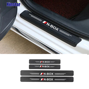 4шт Защитная Наклейка На Порог Автомобиля Из Углеродного Волокна Для Honda NBOX N-BOX Автоаксессуары