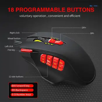 20CE Многоклавишная проводная игровая мышь для соревнований, 12программируемая проводная мышь с боковой кнопкой