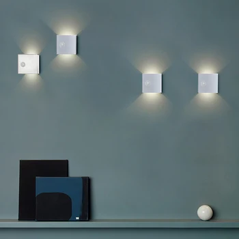 Современные светодиодные настенные светильники с датчиком движения PIR в помещении, в коридоре, на открытом воздухе, во дворе.