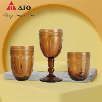 ATO Уникальный дизайн с лицевым рисунком набор бокалов для красного вина набор бокалов для воды и сока