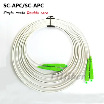 Двухжильный оптоволоконный кабель SC-SC FTTH для помещений / улицы с самонесущим сетевым кабелем 20 м/30 м/40 м/50 м/80 м/100 м SC/APC