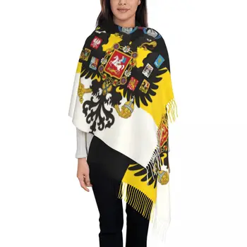 Шарф с кисточками в стиле флага Российской империи, женские Мягкие шали, обертывания, женские зимние шарфы