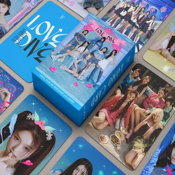 Kpop Girls Photocard IVE Новый Альбом Lomo Cards Открытка Фотокарточки Высокое Качество love dive Модный Плакат Фанатам Подарок 55 шт./компл.