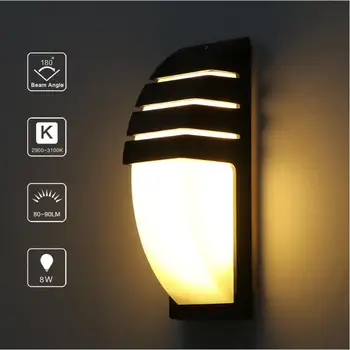Уличный водонепроницаемый светодиодный настенный светильник YRANK AC90-260V Алюминиевый светильник для внутреннего двора, сада, крыльца, коридора