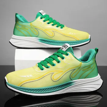 Модные мужские кроссовки Зеленые Дышащие кроссовки, мужская спортивная обувь для бега трусцой, обувь для занятий фитнесом, мужские кроссовки для бега