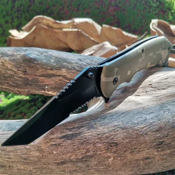 Складной нож Wild Survival со стальным лезвием 7CR17, тактический нож для охоты на открытом воздухе, портативная ручка из АБС-пластика - складной охотничий нож
