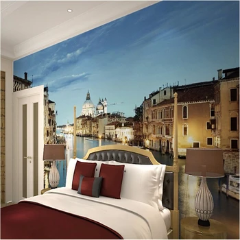 бейбехан Венеция Европейский архитектурный пейзаж, большие обои, картина для спальни, гостиная, ТВ-фон, фреска, обои