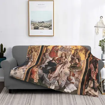 Одеяло с росписью в стиле Ренессанс, Флисовые Весенне-осенние пейзажи, Многофункциональные Легкие Пледы для дома, Покрывало для путешествий