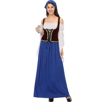 Ретро-платье, халат, Хэллоуин, Карнавал, Средневековый Немецкий Октоберфест, Дирндль, Костюмы для косплея для женщин, платья для пивных девок