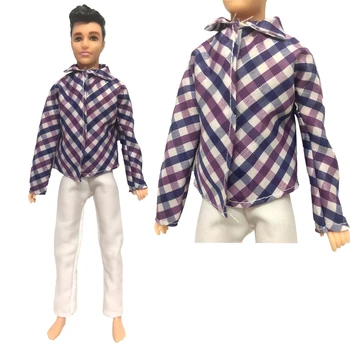 1 шт. Одежда для куклы Кен, фиолетовый костюм + белые брюки для куклы-мужчины, аксессуары для куклы с повседневной одеждой, Повседневная куртка, игрушки