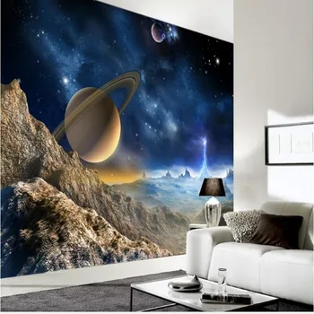 wellyu Пользовательские крупномасштабные фрески 3D стерео вселенная Галактика Звезда Фреска Фон Стены обои нетканые