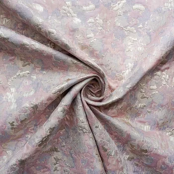 Жаккардовая ткань, окрашенная пряжей, Весна-осень, Розовое Золото, фиолетовое платье, маленькая сумка для костюма-слинга, Модное шитье, Ткань оптом по метру