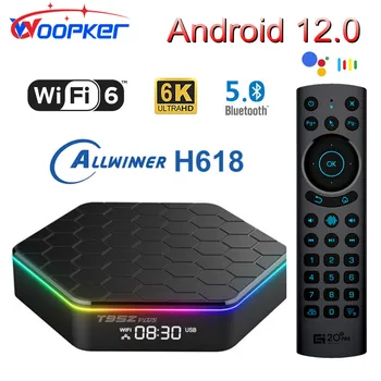 Woopker Android 12 Smart TV Box T95Z PLUS Allwinner H618 Чип 6K Поддержка 2.4G 5G Двухдиапазонный WiFi6 BT5.0 4GB 64GB Топовый медиаплеер