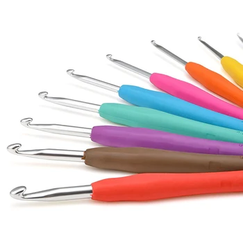 Металлические спицы для вязания крючком, вязальные иглы 2-10 мм, алюминиевые крючки для вязания крючком, инструмент для изготовления сумок, швейные аксессуары