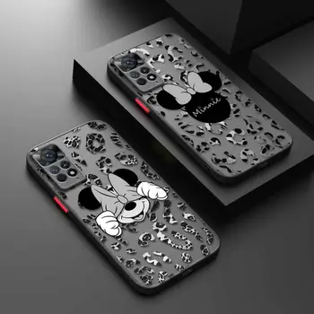 Матовый Чехол-Бампер Для Xiaomi Redmi Note 12 7 8 9 8T 11T 8 10 Pro 9S 10S 11 11S для Mi 9A 9 12C K40 Leopard Mickey Minnie Love