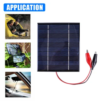 Портативное солнечное зарядное устройство мощностью 5 В 5 Вт, аксессуары для кемпинга для аккумуляторов напряжением 3 В-5 В