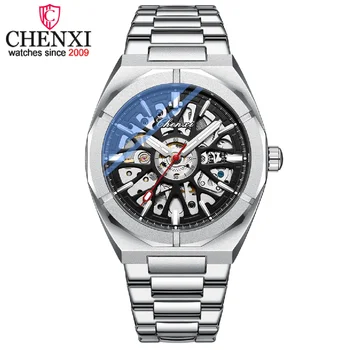 Автоматические мужские часы CHENXI, часы с турбийоном, водонепроницаемые наручные часы из нержавеющей стали, спортивные мужские часы класса люкс