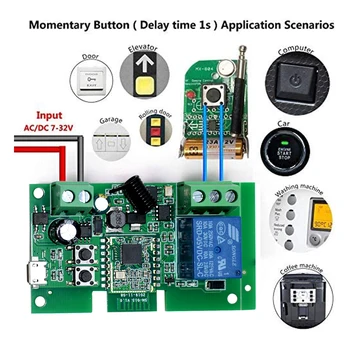 Модуль Zigbee Smart Switch RF Control 7-32V 85-250V 1-канальный датчик умного домашнего выключателя С Alexa Google Home